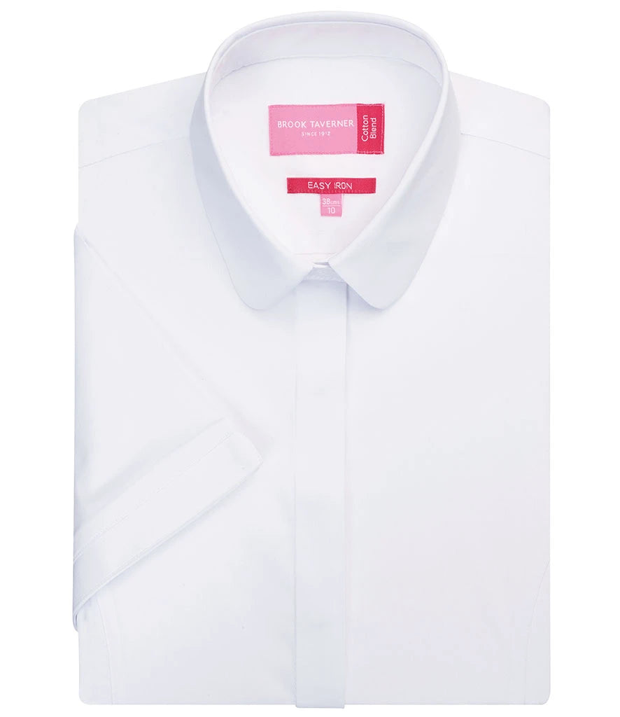 Brook Taverner Ladies Soave Short Sleeve Poplin Shirt