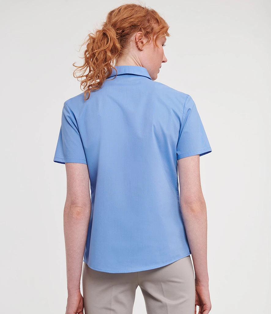 Russell Athletic Collection Ladies Short Sleeve Easy Care Poplin Shirt