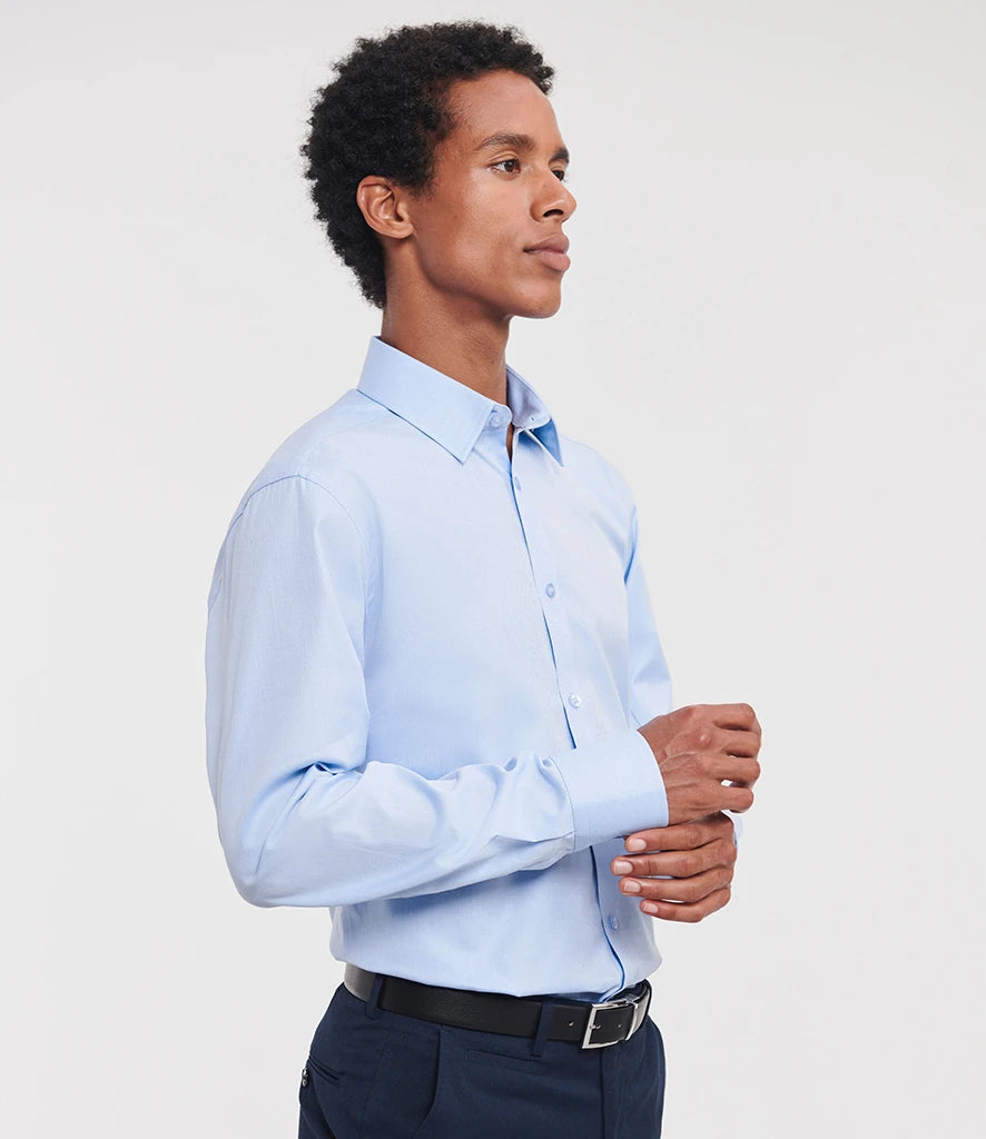 Russell Athletic Collection Long Sleeve Herringbone Shirt
