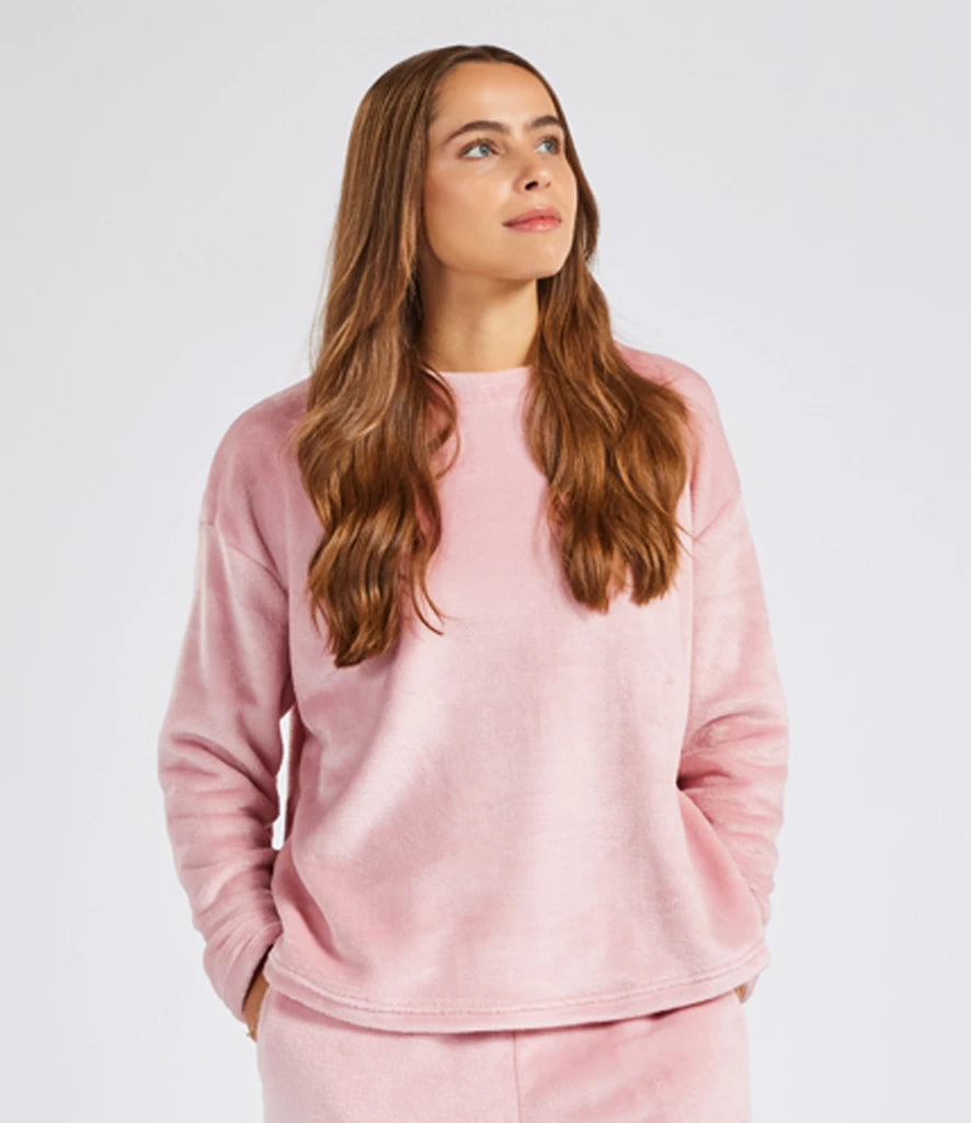Brand Lab Ladies Plush Fleece Crew Neck Sweatshirt