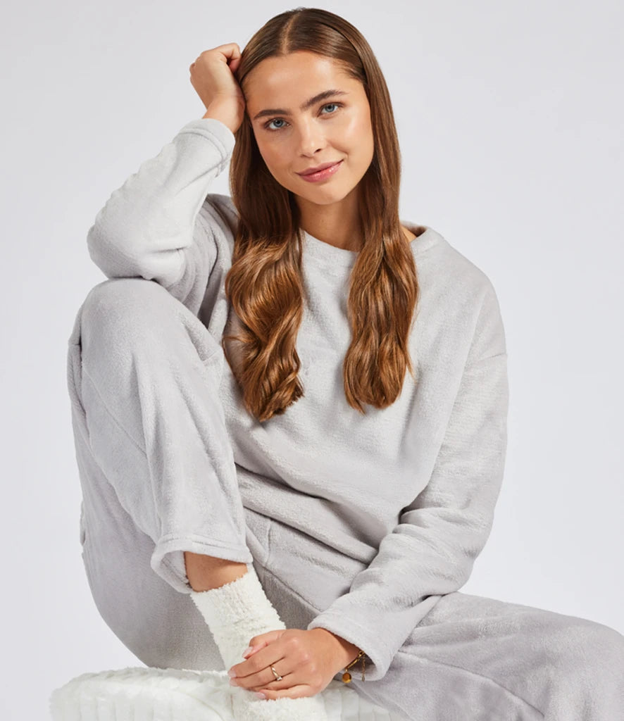 Brand Lab Ladies Plush Fleece Crew Neck Sweatshirt