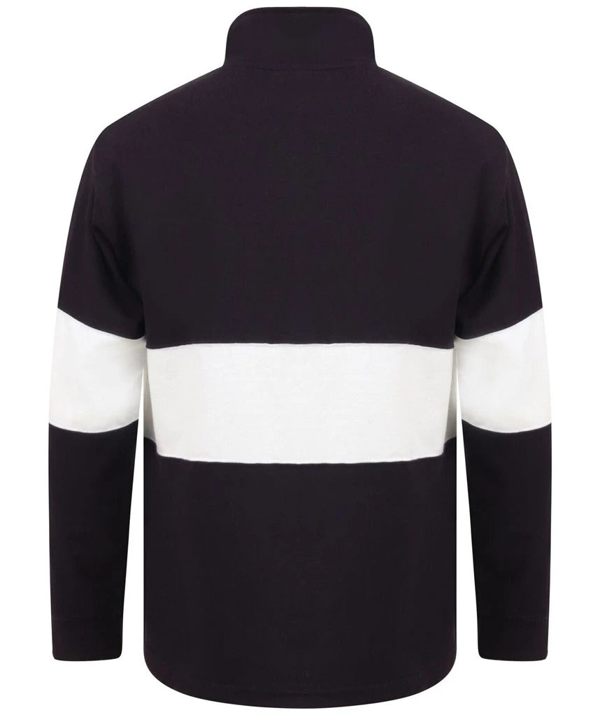 Front Row Panelled 1/4 Zip Neck Top