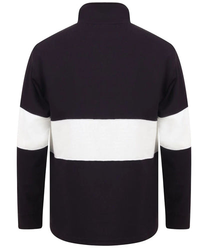 Front Row Panelled 1/4 Zip Neck Top