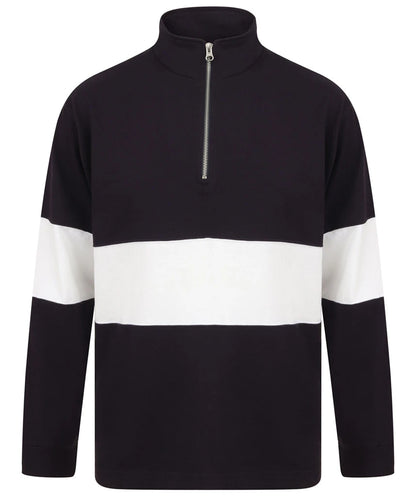 Front Row Panelled 1/4 Zip Neck Top