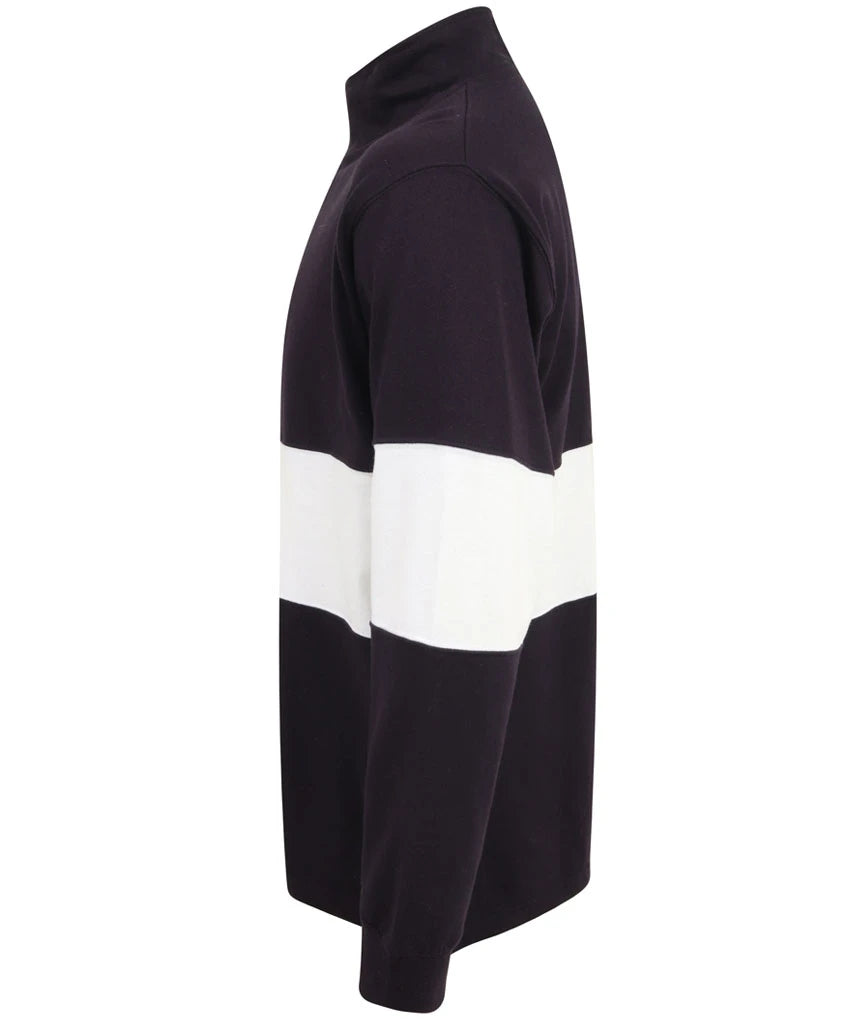 Front Row Panelled 1/4 Zip Neck Top