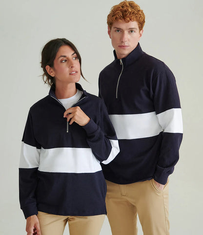 Front Row Panelled 1/4 Zip Neck Top