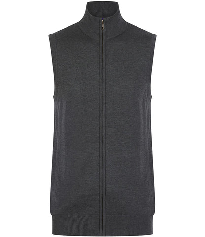 Henbury Sleeveless Zip Through Jumper