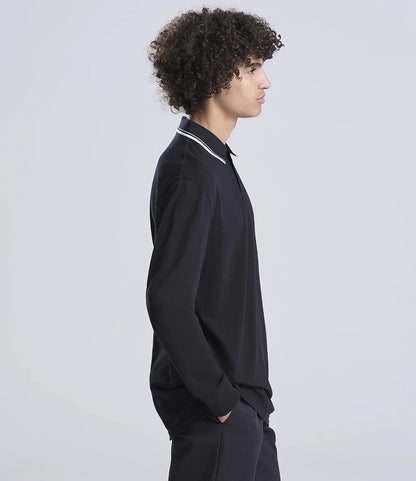 AWDis Long Sleeve Tipped 100 Polo Shirt