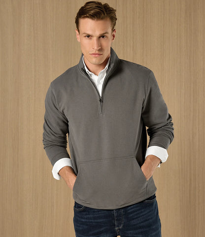 Kustom Kit Regular Fit 1/4 Zip Piqué Sweatshirt