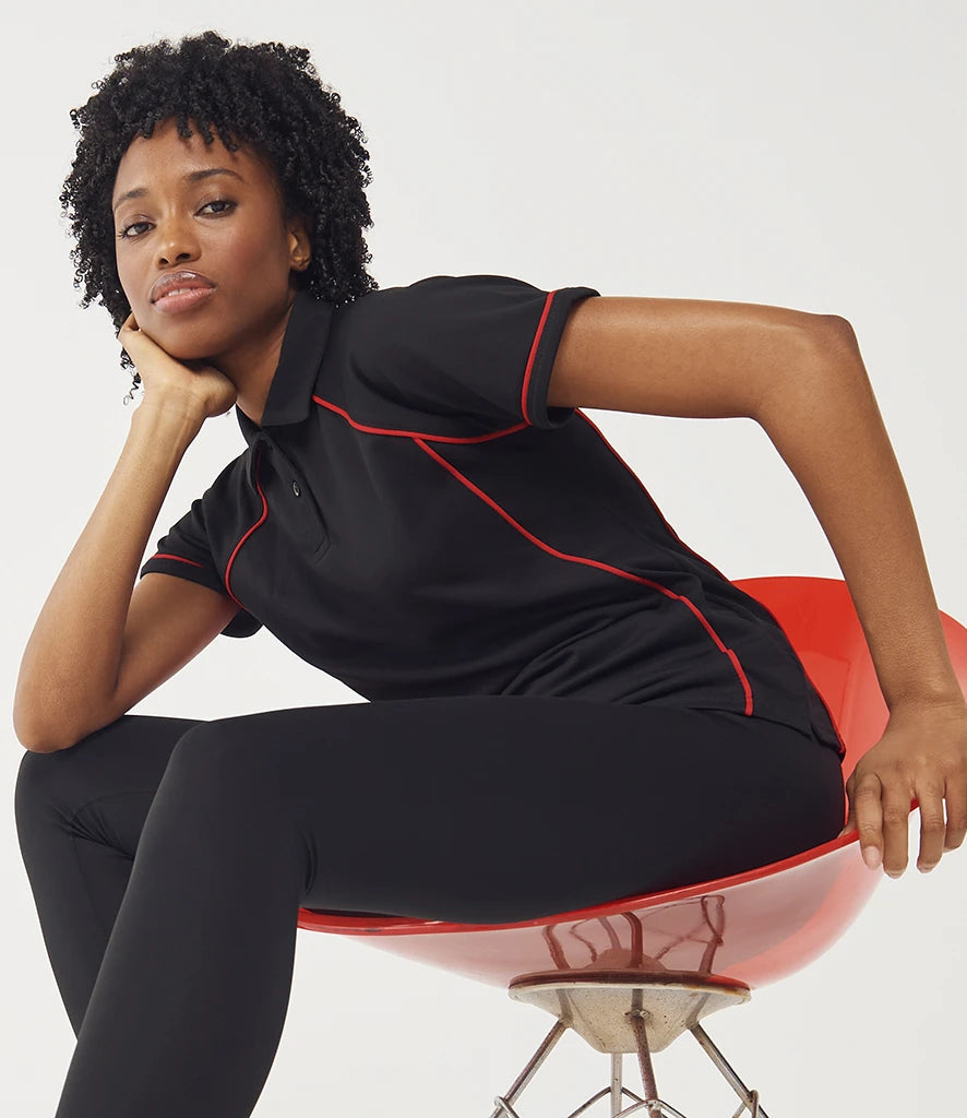 Finden + Hales Ladies Performance Piped Polo Shirt