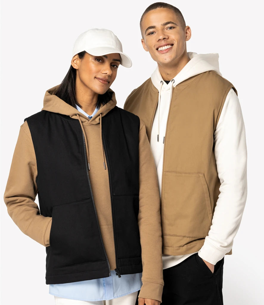 Native Spirit Unisex Twill Bodywarmer with Varsity Collar