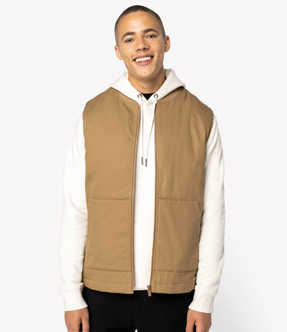 Native Spirit Unisex Twill Bodywarmer with Varsity Collar