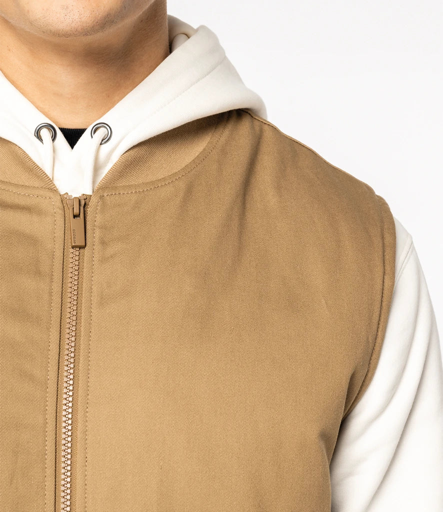 Native Spirit Unisex Twill Bodywarmer with Varsity Collar
