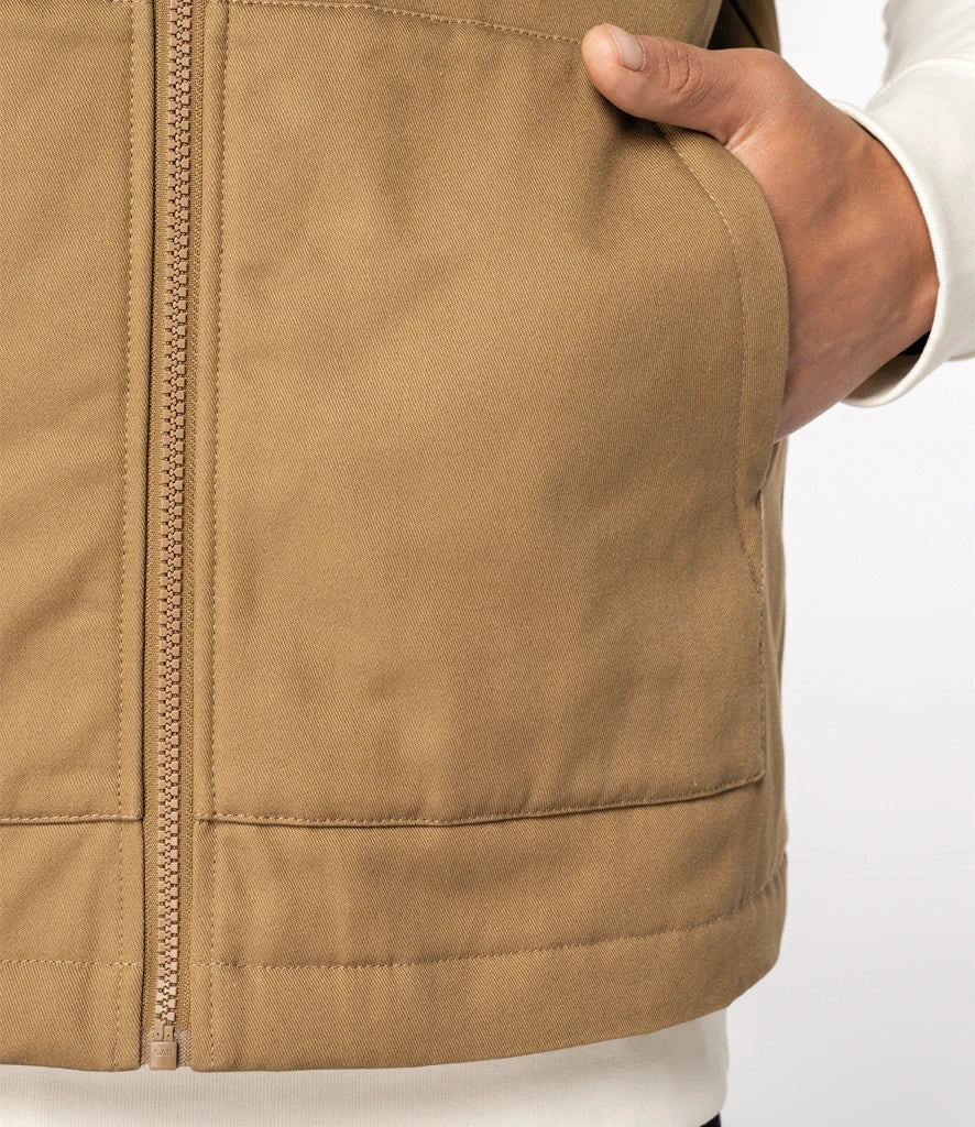 Native Spirit Unisex Twill Bodywarmer with Varsity Collar