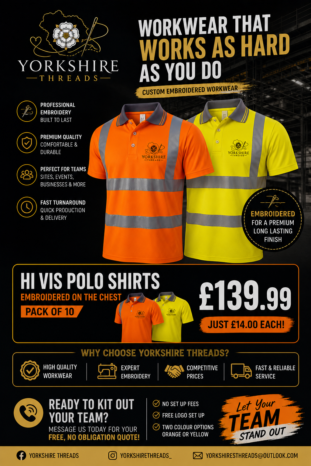 10 Hivis Polo Shirt Bundle