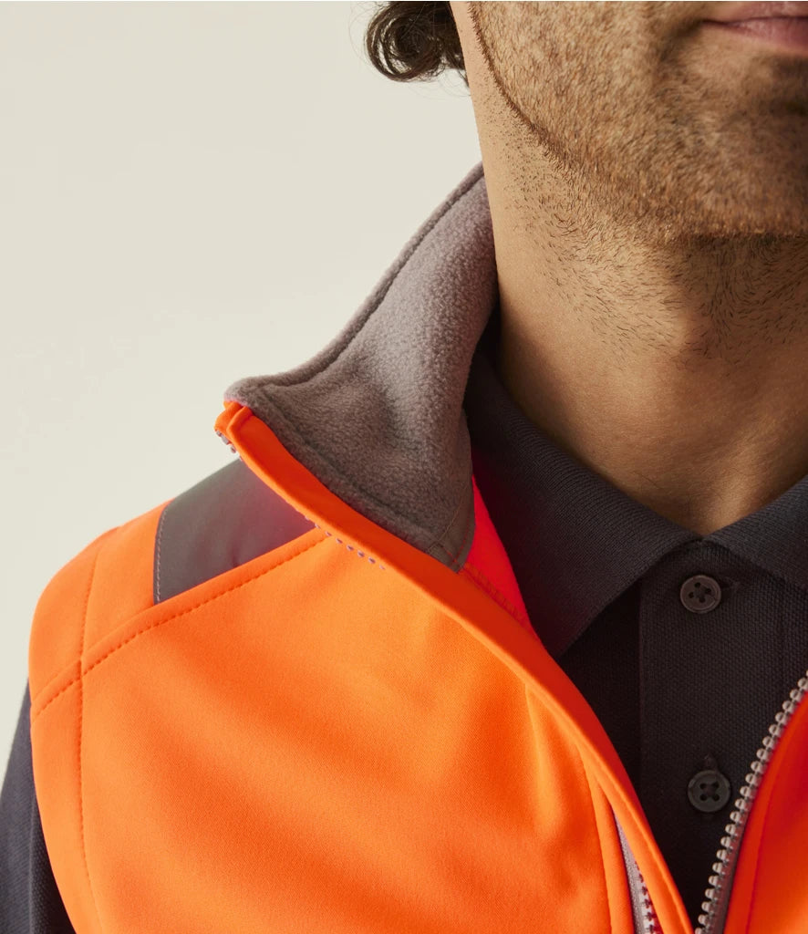 Regatta High Visibility Pro Contract Ablaze Soft Shell Bodywarmer