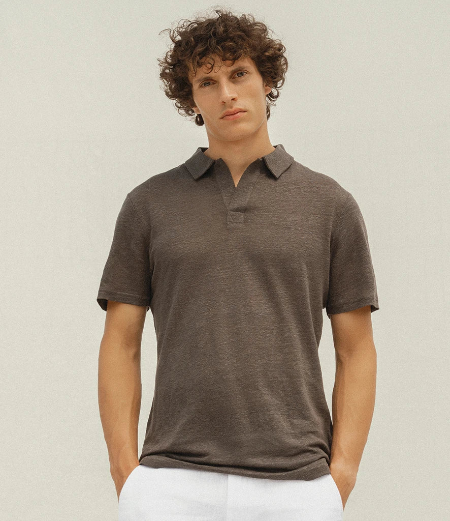 Spasso Linen Polo Shirt