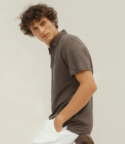 Spasso Linen Polo Shirt