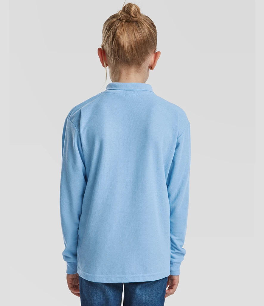 Fruit of the Loom Kids Long Sleeve Poly/Cotton Piqué Polo Shirt