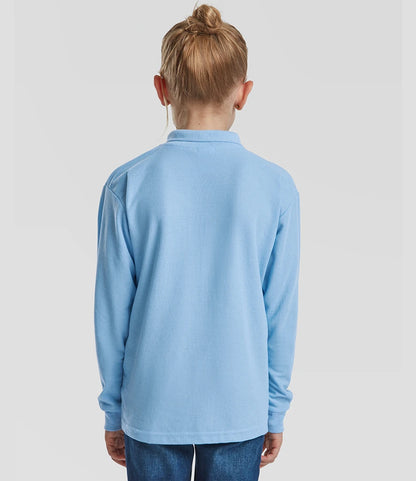 Fruit of the Loom Kids Long Sleeve Poly/Cotton Piqué Polo Shirt