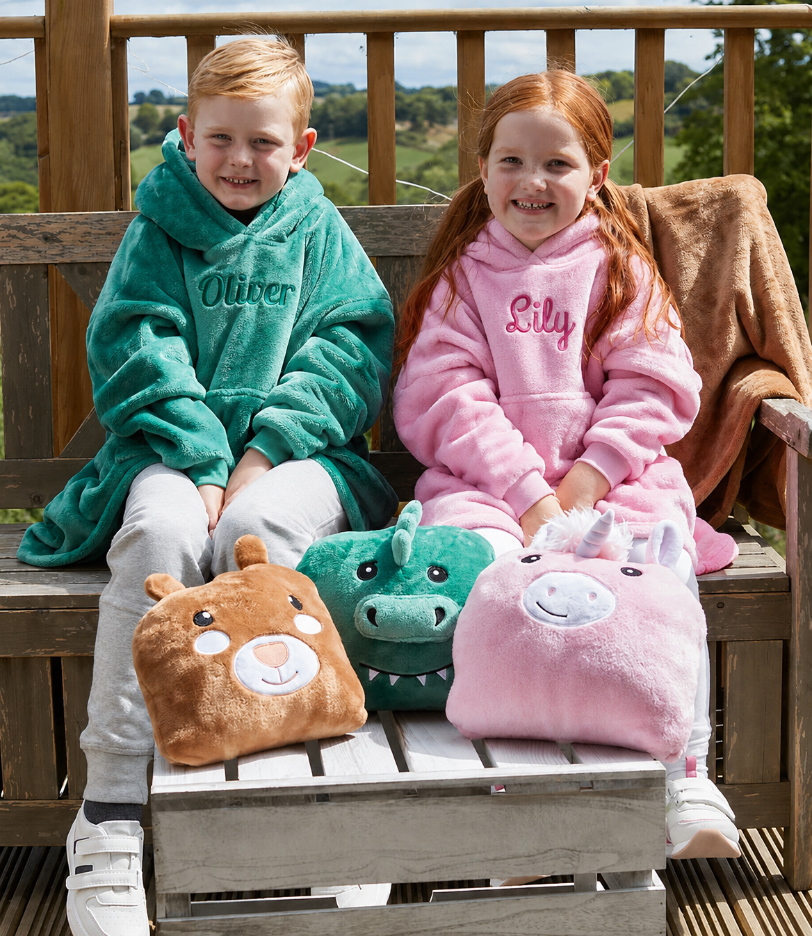 Character Cushion Hooded Blanket