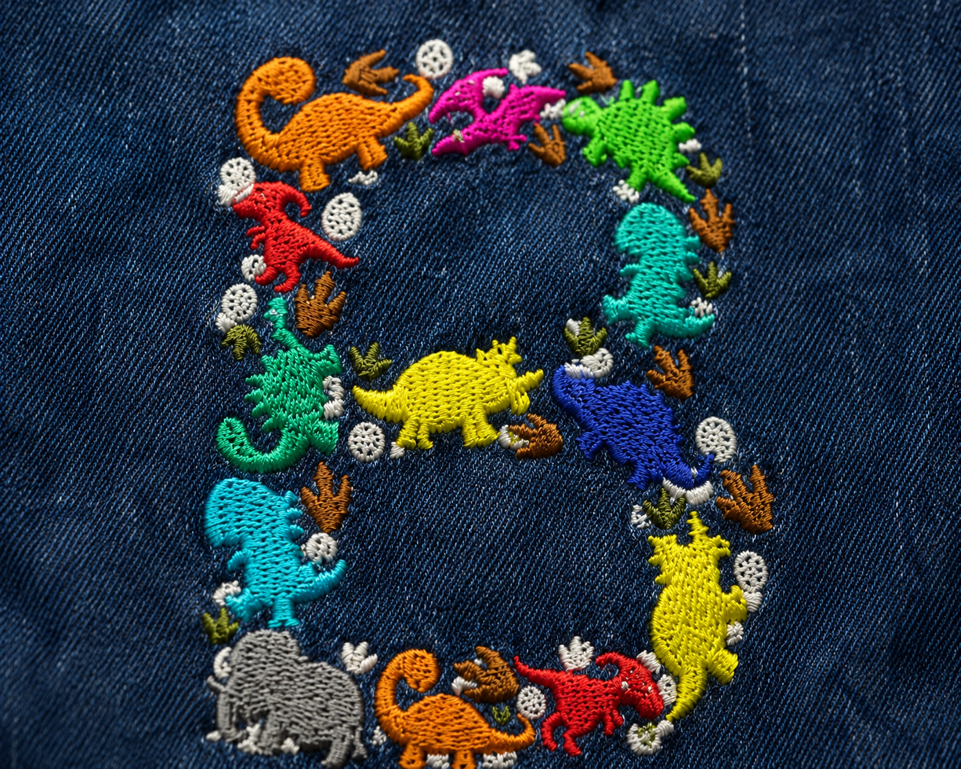 Denim Jacket With Dinosaur Letter