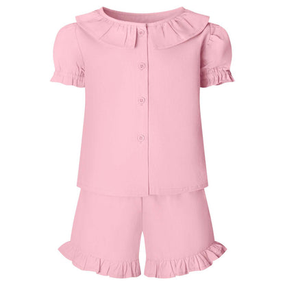 Linen T-Shirt & Short Frill Set