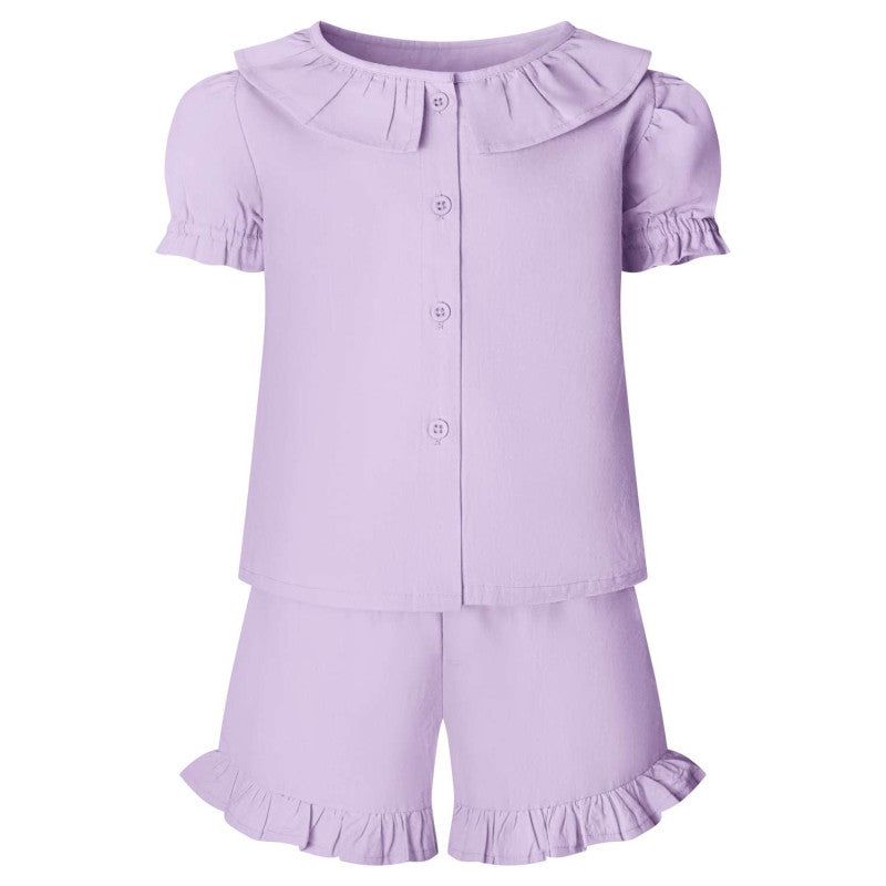 Linen T-Shirt & Short Frill Set