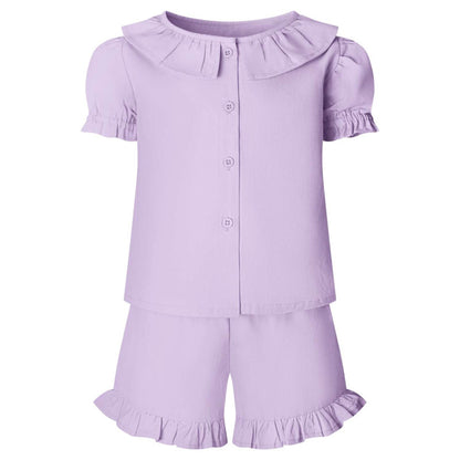 Linen T-Shirt & Short Frill Set